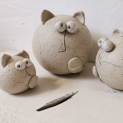 Keramikfiguren Steinzeug, Preis €22,- bis 38,- je nach Größe